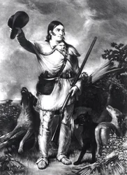 Colonel Davy Crockett, graviert von Charles Gilbert Stuart (ca. 1787-1813) ca. 1839